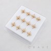 DAZZLING MULTI MARQUISE CUT CZ FLOWER CLUSTER POLISH 316L SURGICAL STEEL L-SHAPE NOSE RING BOX